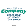 truck door decal with USDOT, MC, GVW