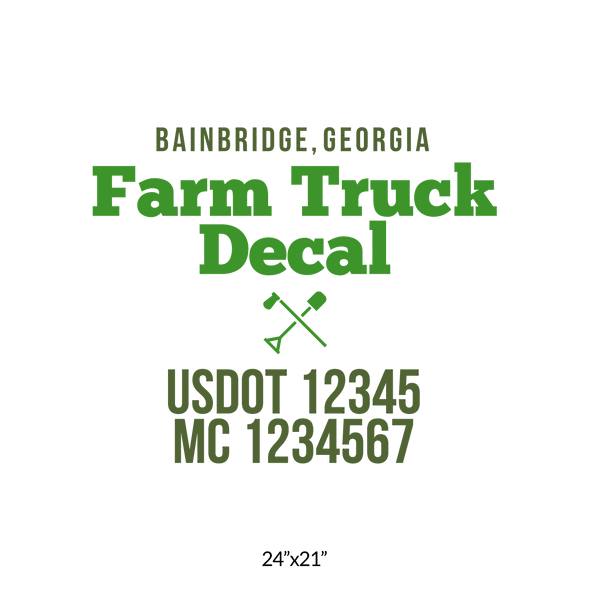 truck door decal with USDOT, MC