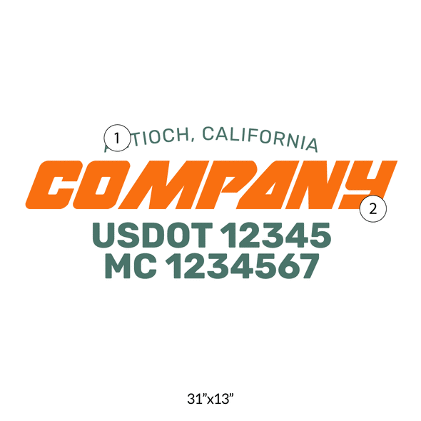truck door decal with USDOT, MC