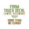 truck door decal with USDOT, MC