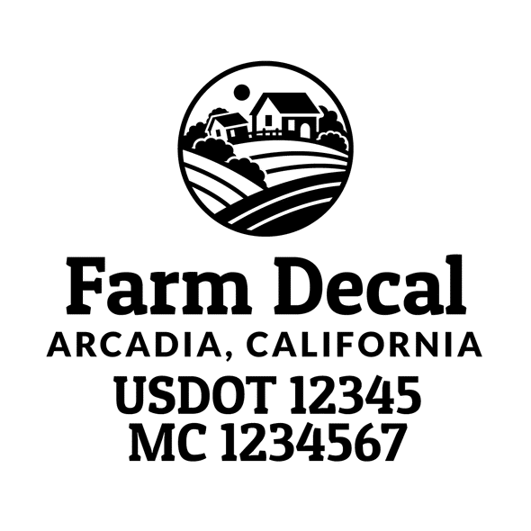 truck door decal with USDOT, MC