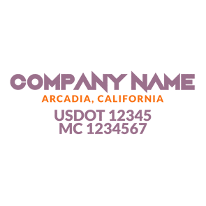 truck door decal with USDOT, MC