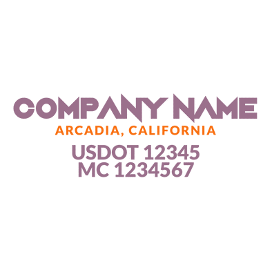 truck door decal with USDOT, MC