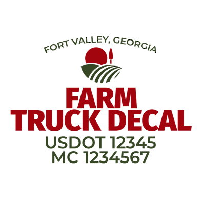 truck door decal with USDOT, MC