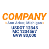 truck door decal with USDOT, MC, GVW