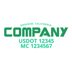 truck door decal with USDOT, MC