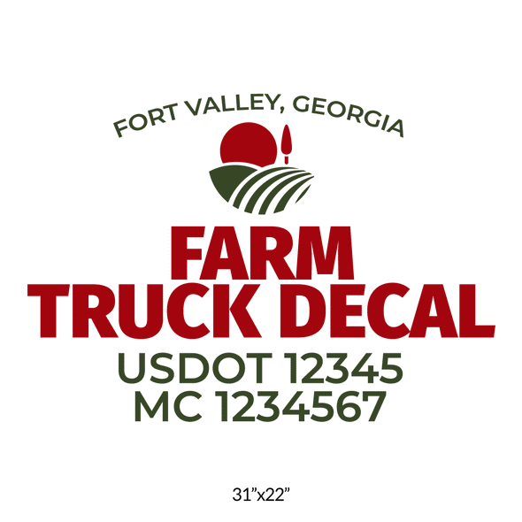 truck door decal with USDOT, MC