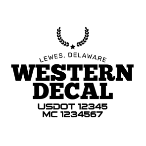 truck door decal with USDOT, MC