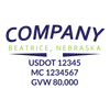 truck door decal with USDOT, MC, GVW