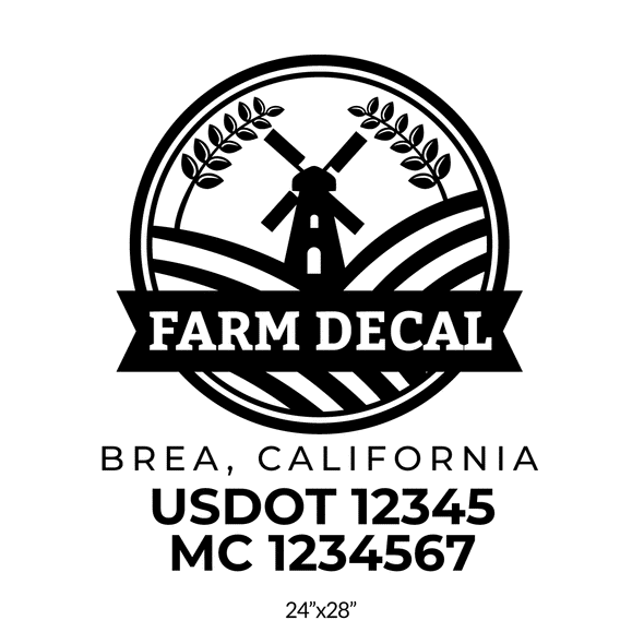 truck door decal with USDOT, MC
