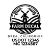 truck door decal with USDOT, MC
