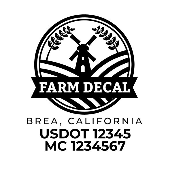truck door decal with USDOT, MC