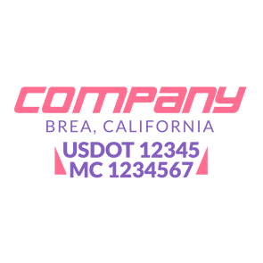 truck door decal with USDOT, MC