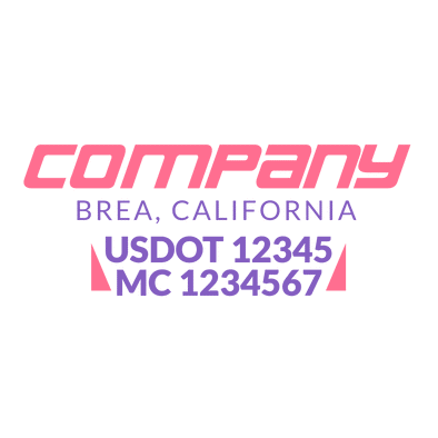 truck door decal with USDOT, MC