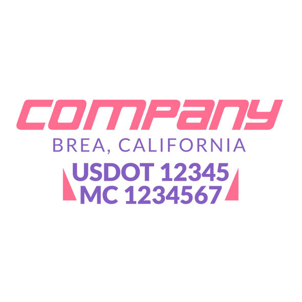 truck door decal with USDOT, MC