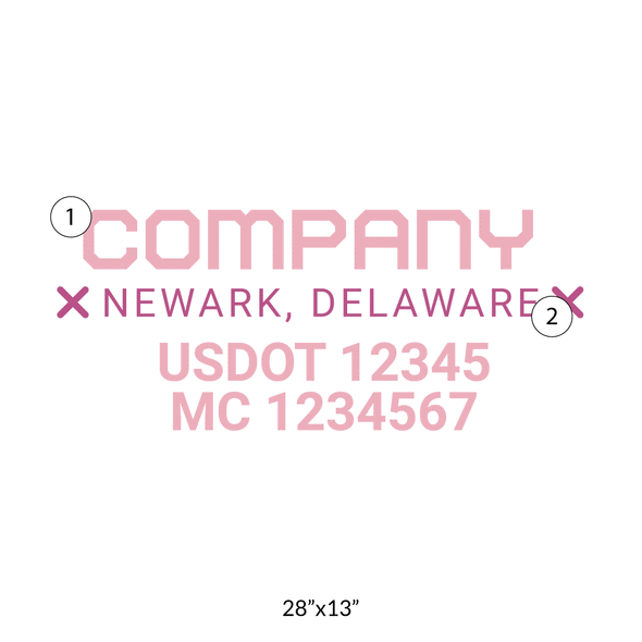 truck door decal with USDOT, MC