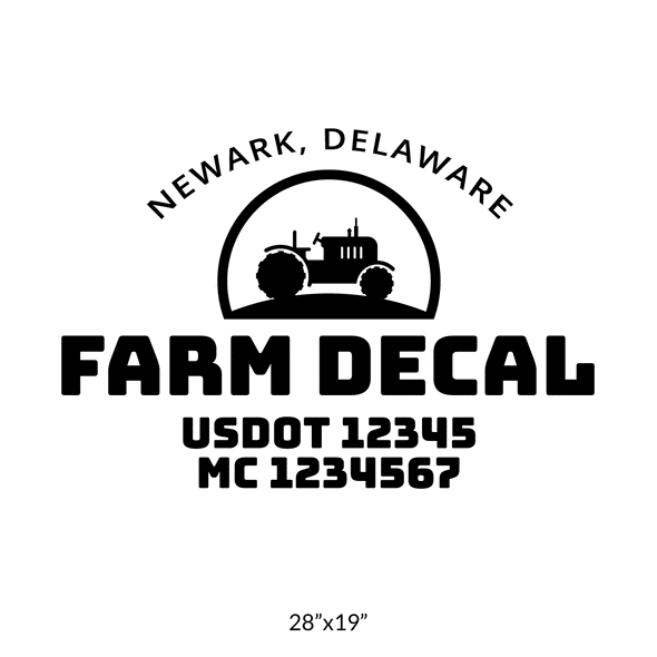 truck door decal with USDOT, MC
