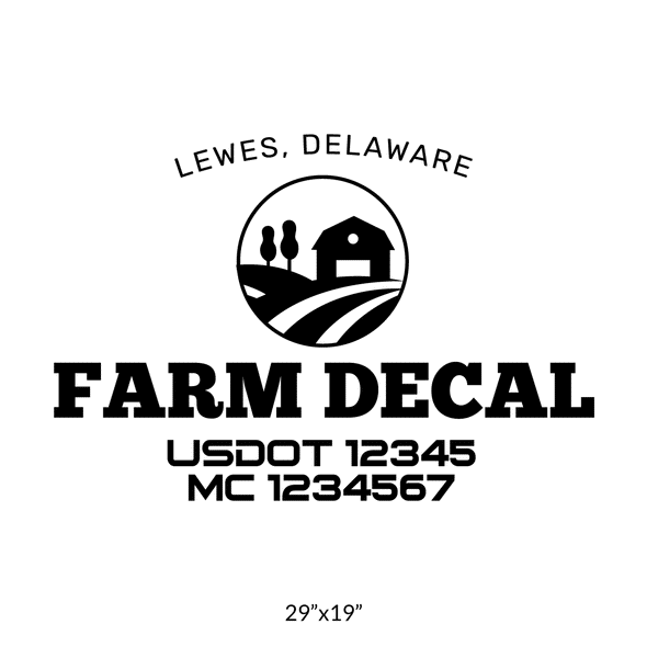 truck door decal with USDOT, MC