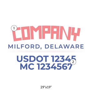 truck door decal with USDOT, MC