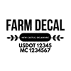 truck door decal with USDOT, MC