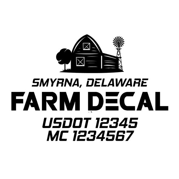 truck door decal with USDOT, MC