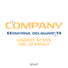 truck door decal with USDOT, MC