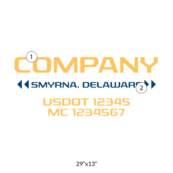 truck door decal with USDOT, MC