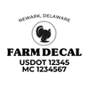 truck door decal with USDOT, MC