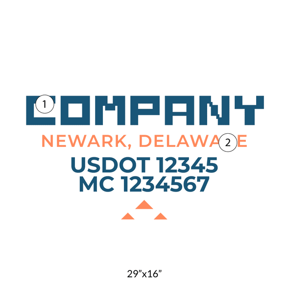 truck door decal with USDOT, MC