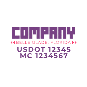 truck door decal with USDOT, MC
