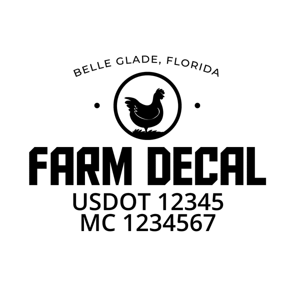 truck door decal with USDOT, MC