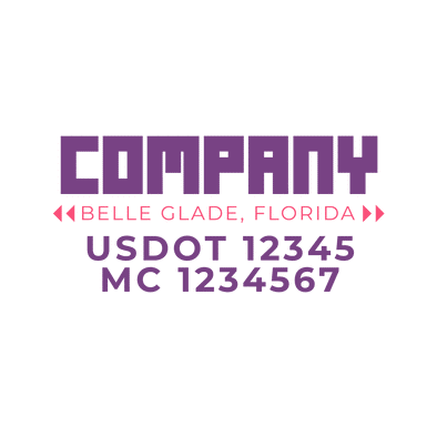 truck door decal with USDOT, MC