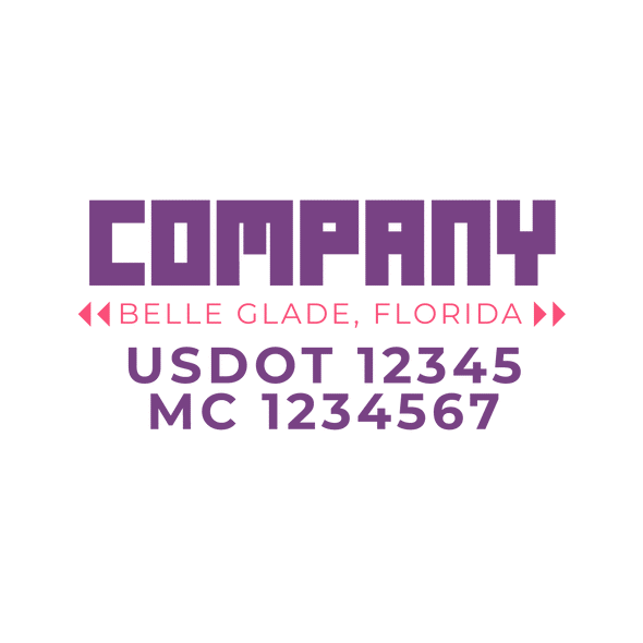 truck door decal with USDOT, MC