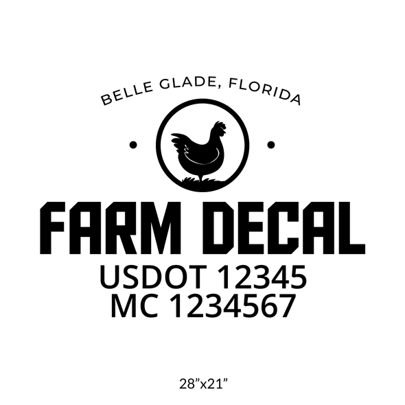 truck door decal with USDOT, MC