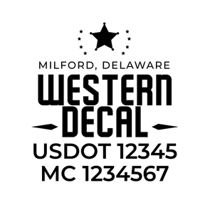 truck door decal with USDOT, MC