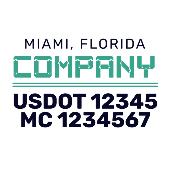 truck door decal with USDOT, MC