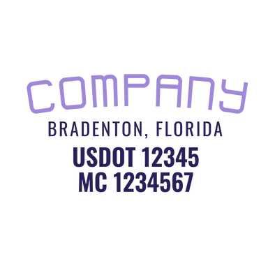 truck door decal with USDOT, MC