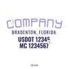 truck door decal with USDOT, MC