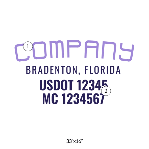 truck door decal with USDOT, MC