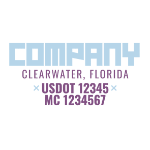 truck door decal with USDOT, MC