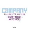 truck door decal with USDOT, MC
