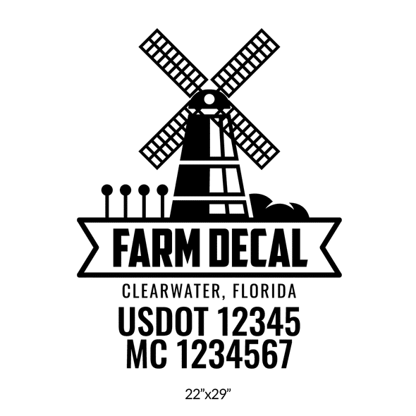 truck door decal with USDOT, MC