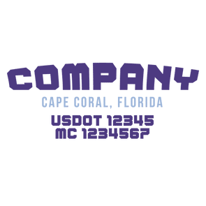 truck door decal with USDOT, MC
