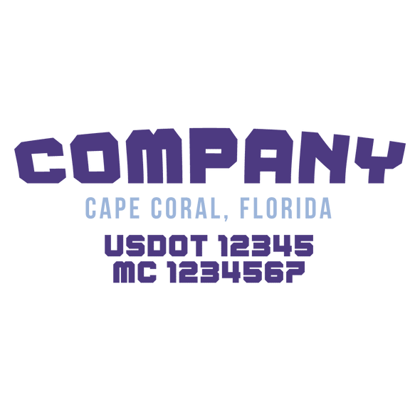 truck door decal with USDOT, MC