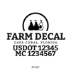 truck door decal with USDOT, MC