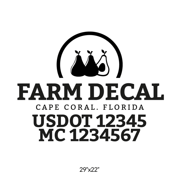 truck door decal with USDOT, MC
