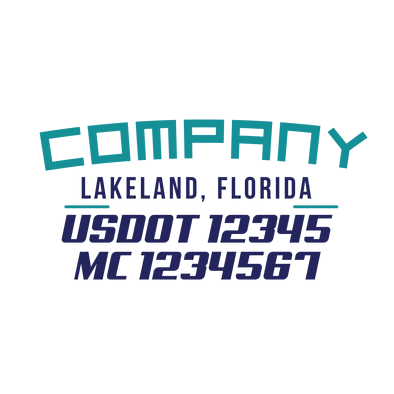 truck door decal with USDOT, MC