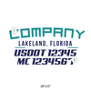 truck door decal with USDOT, MC