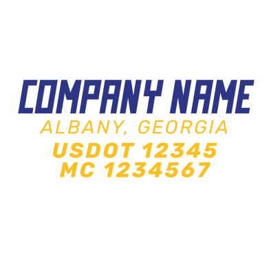 truck door decal with USDOT, MC