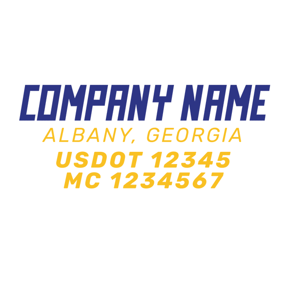 truck door decal with USDOT, MC